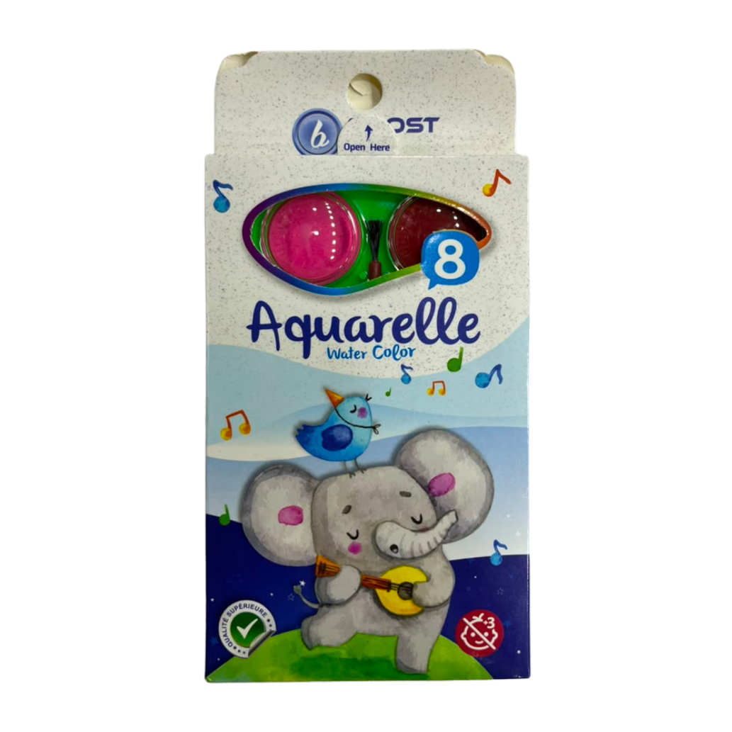 Boîte de Peinture Aquarelle 8 Couleurs avec Pinceau