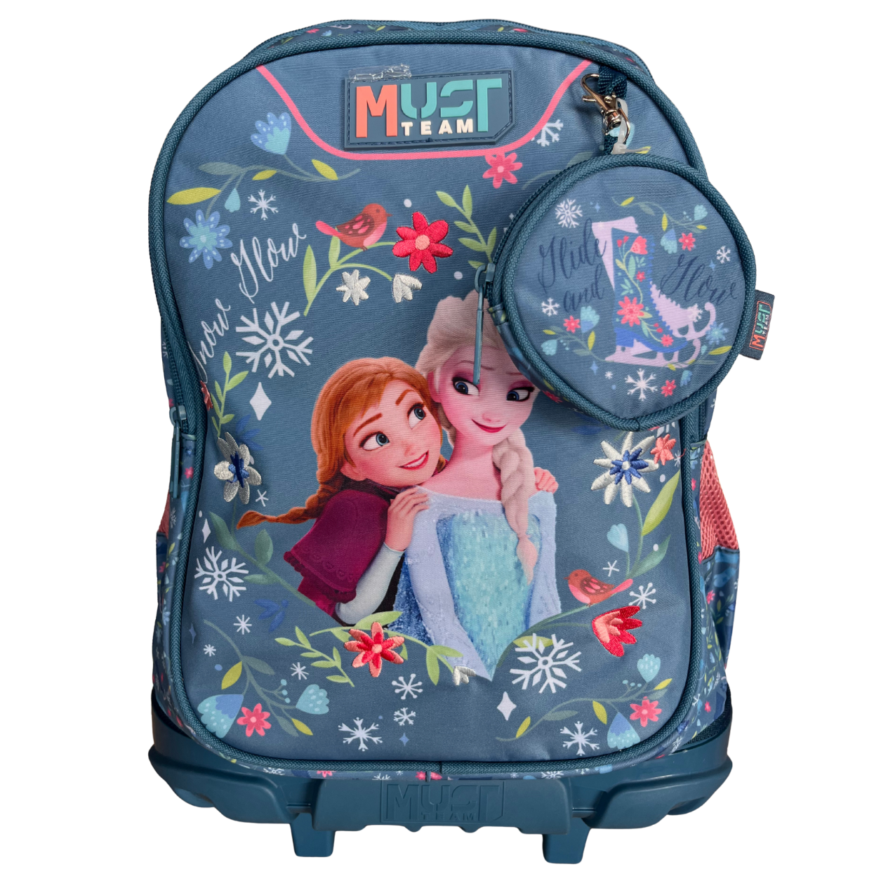 Cartable à Roulettes MUST Team Fille Bleu – Motif Princesse & Hiver