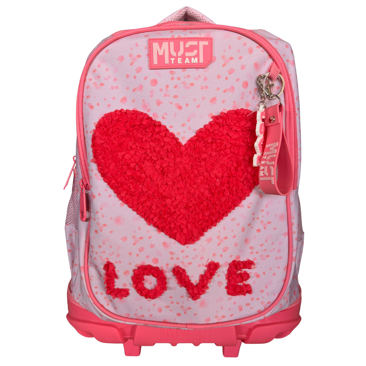 Cartable Scolaire Fille MUST Team Rose – Cœur LOVE en Relief