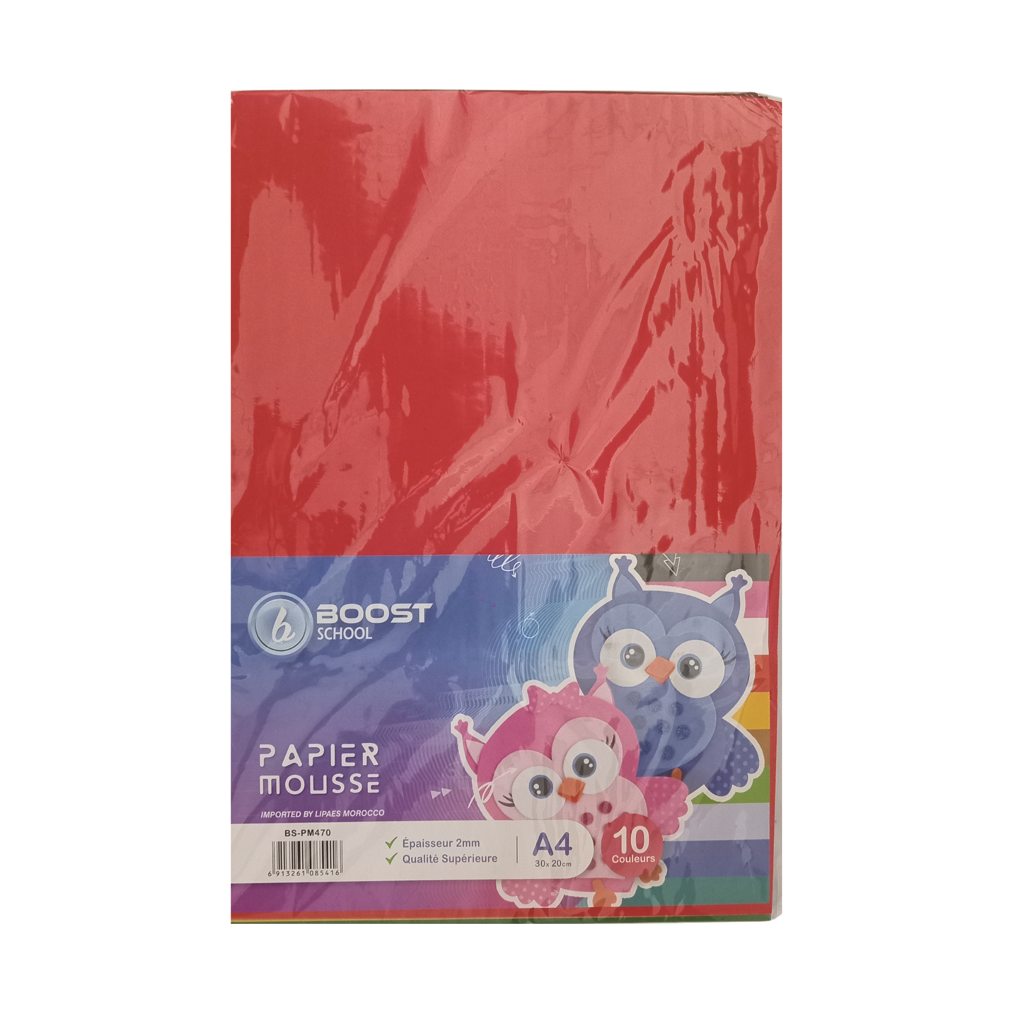 POCHETTE DE 10 F PAPIER MOUSSE 20*3 BOOST SCHOOL REF BS-PM470