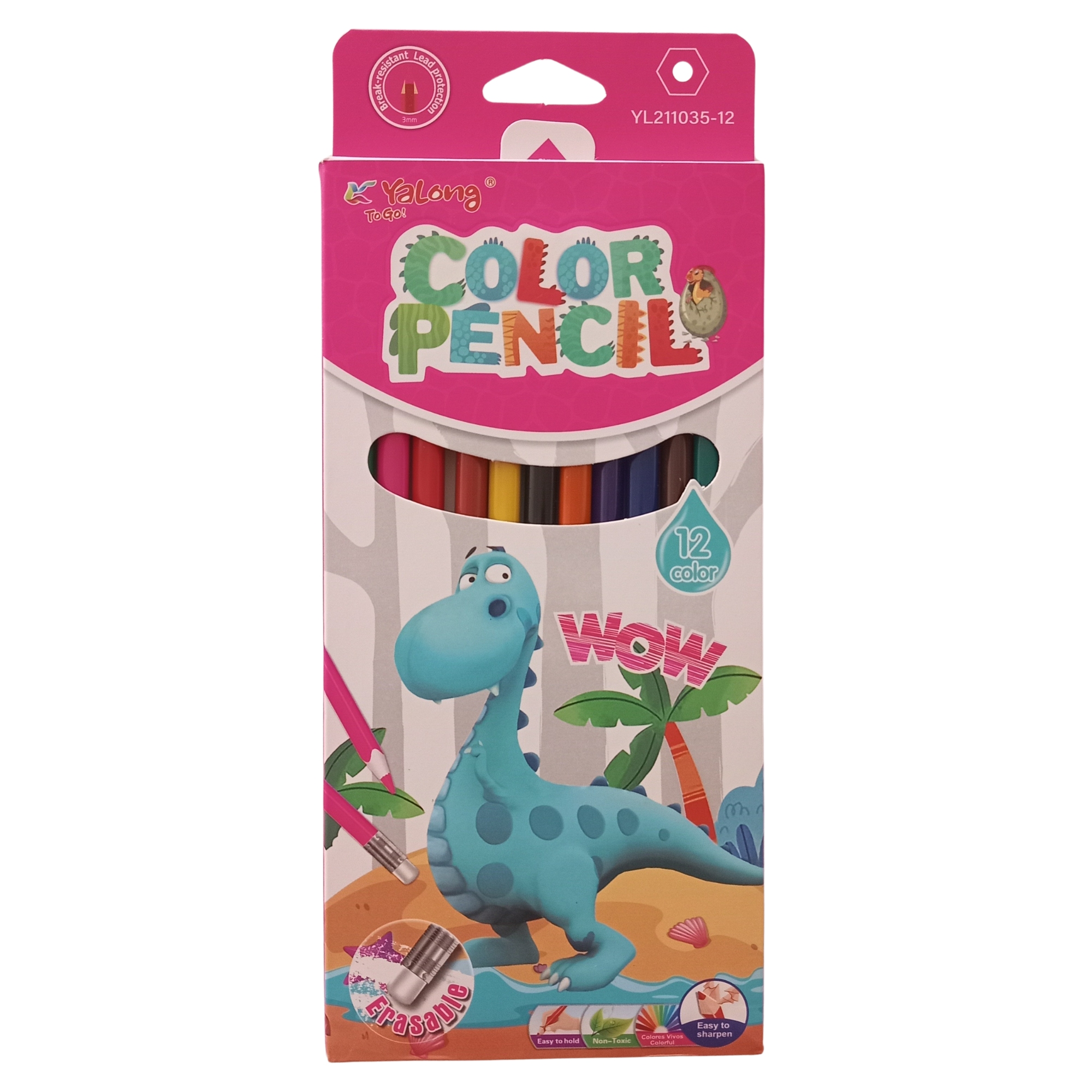 CRAYONS DE COULEURS 12 PCS REF 211035-12 YALONG TO GO