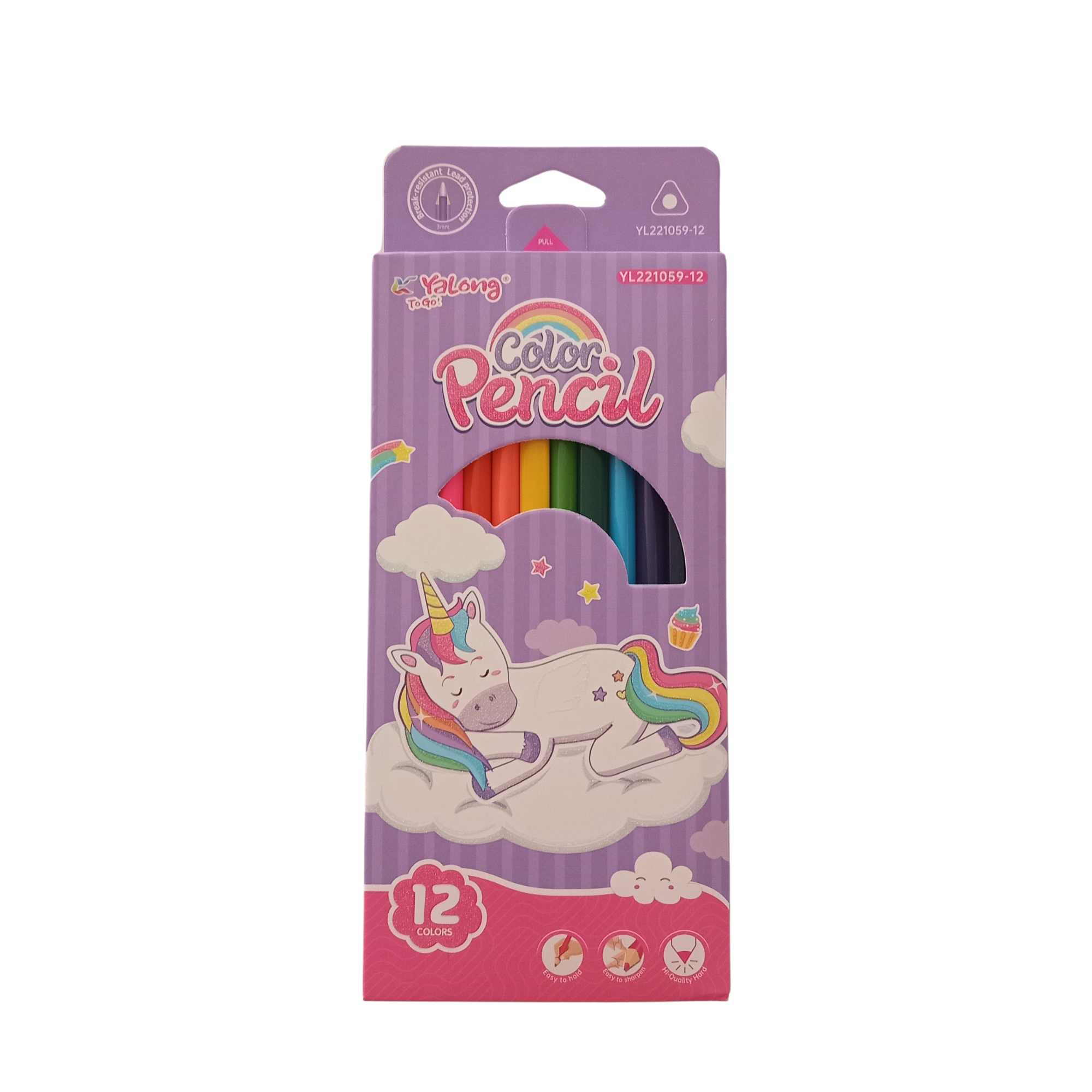 CRAYONS DE COULEUR 12PCS REF YL221059-12 YALONG TO GO