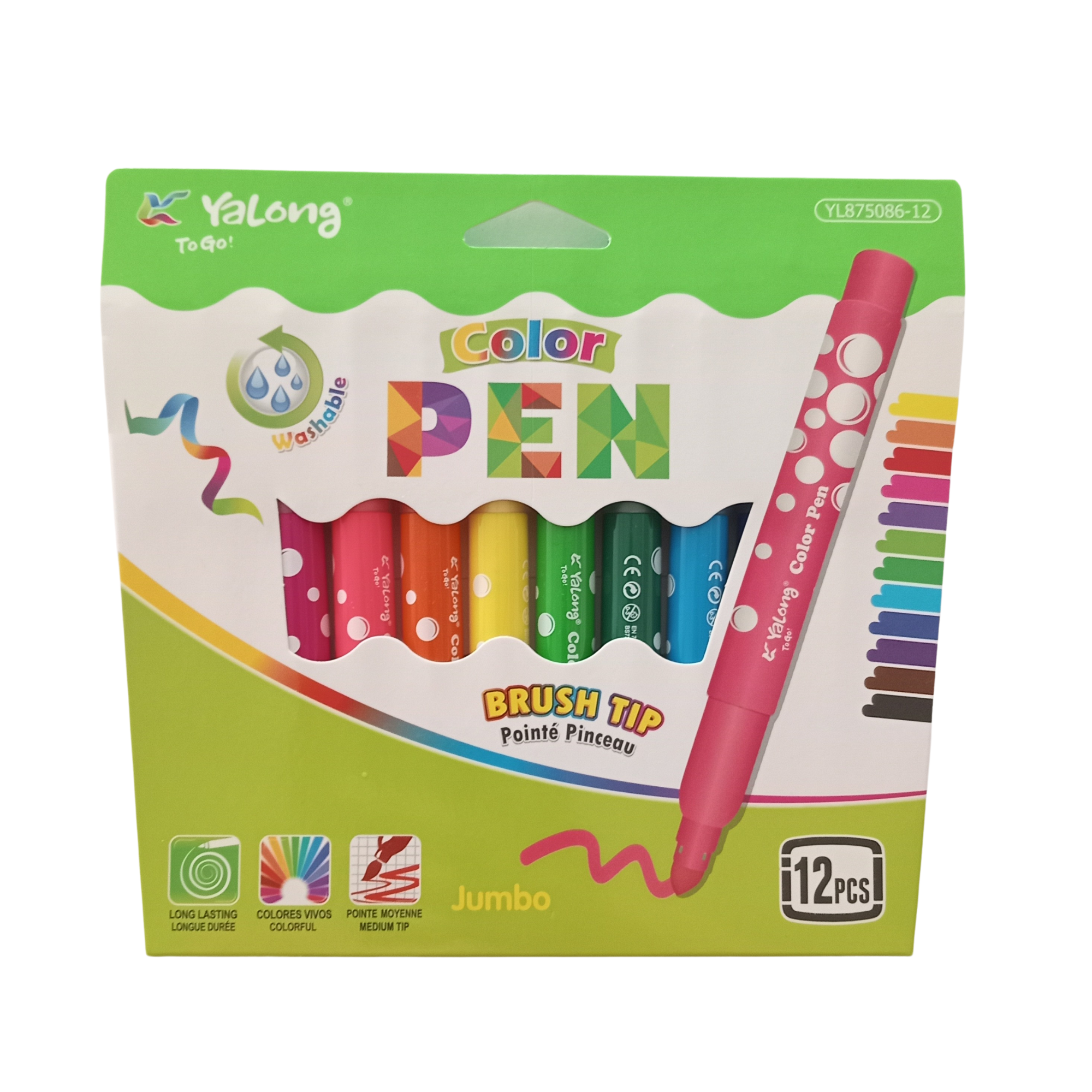 FEUTRS DE COULEUR jumbo 12 PCS ref- yl875086-12 /YALONG