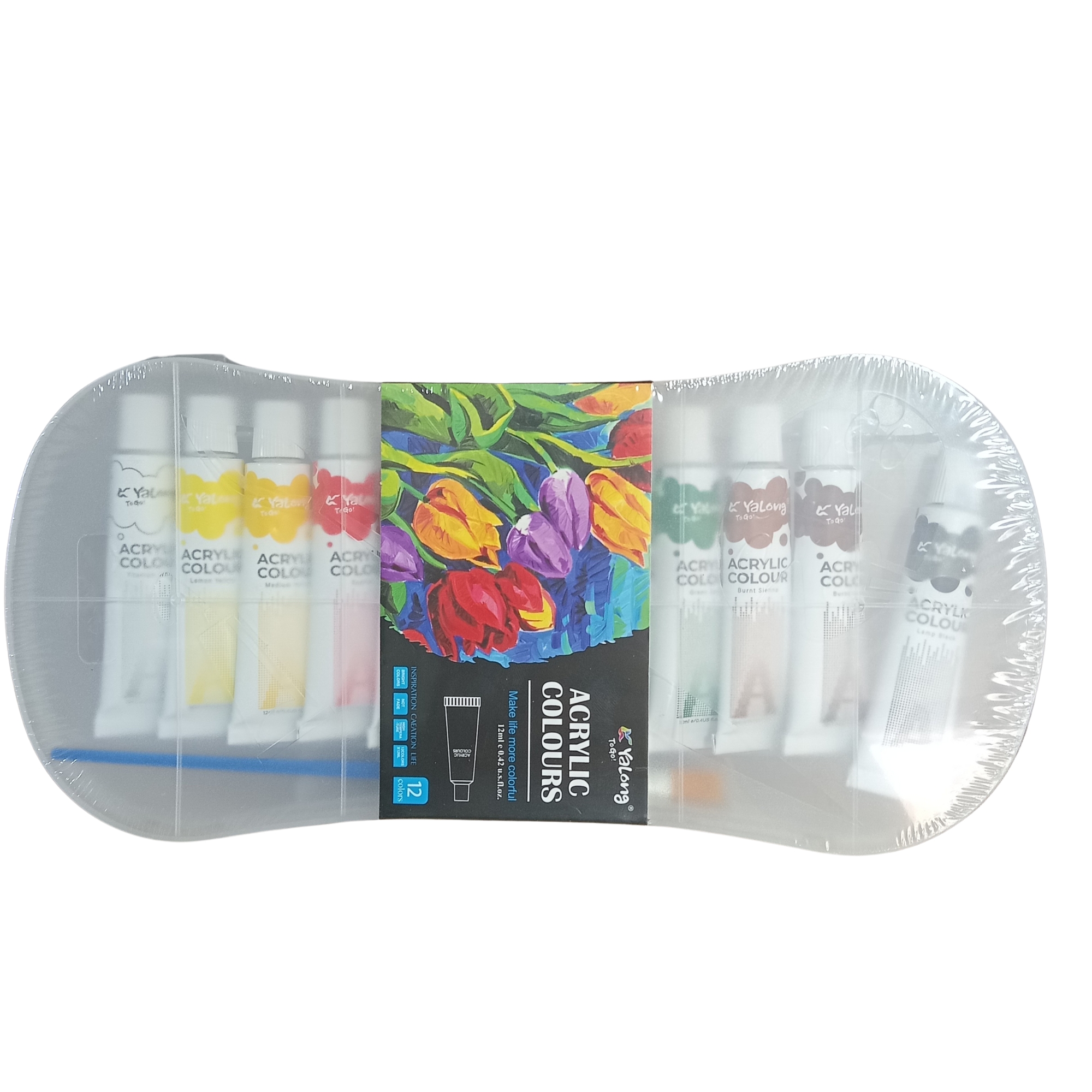 PEINTURE ACRYLIC COLEURS 12 TUBES 12ML REF YL 212233 YALONG
